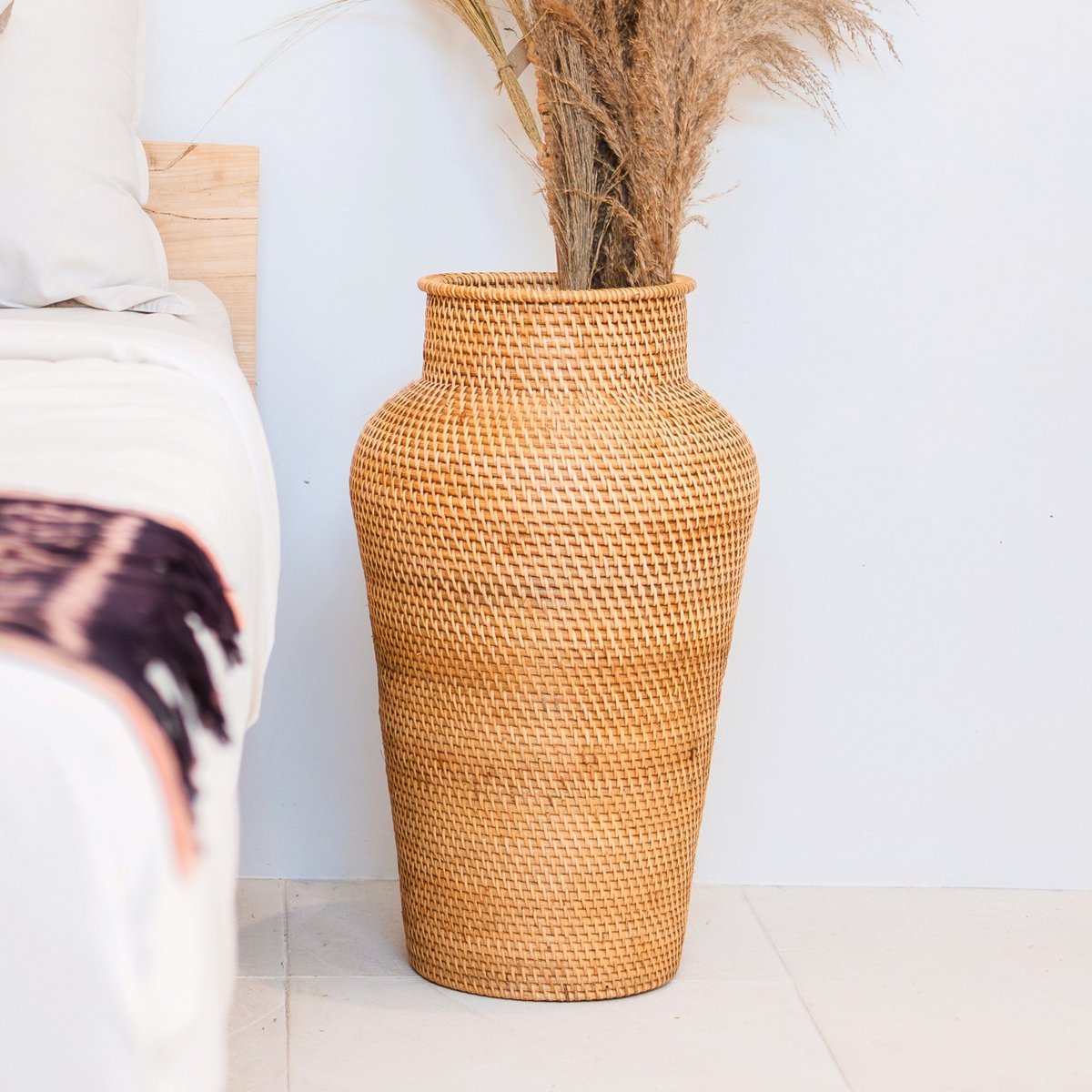 Vaas Rauwdesign gevlochten | bruin | 56x30 cm