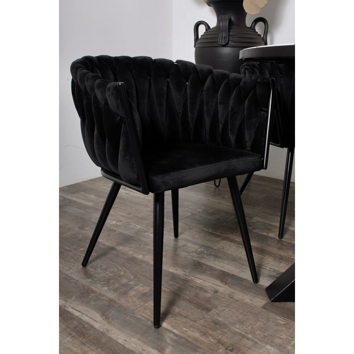 Eetkamerstoel Ethan | Zwart | Set van 2 stuks