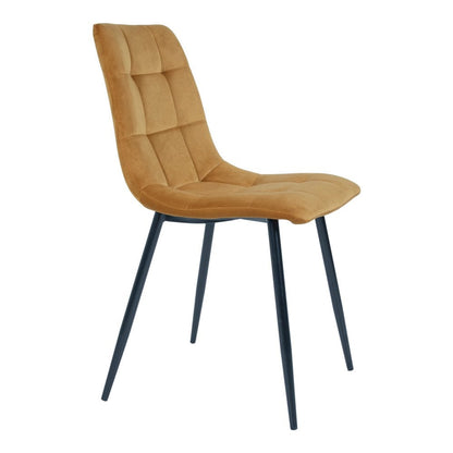 Eetkamerstoel Evan | Mosterdgeel | Set van twee stuks