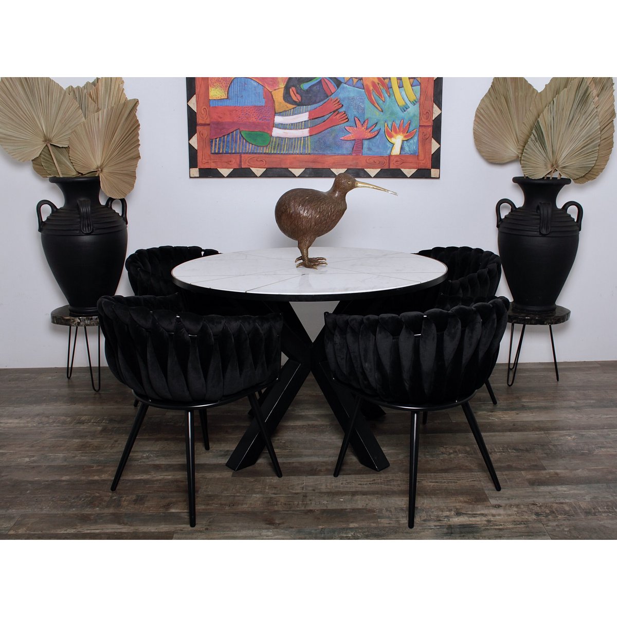 Eetkamerstoel Ethan | Zwart | Set van 2 stuks