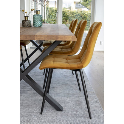Eetkamerstoel Evan | Mosterdgeel | Set van twee stuks